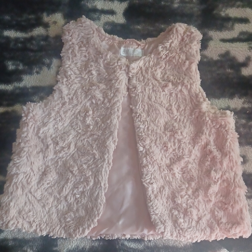 H&M Light Pink Faux Fur Vest